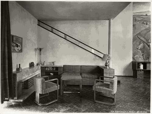 Image for V Triennale - Mostra dell'abitazione - Casa appenninica di Melchiorre Bega, Alberto Legnani e Giorgio Ramponi - Saletta per fumatori