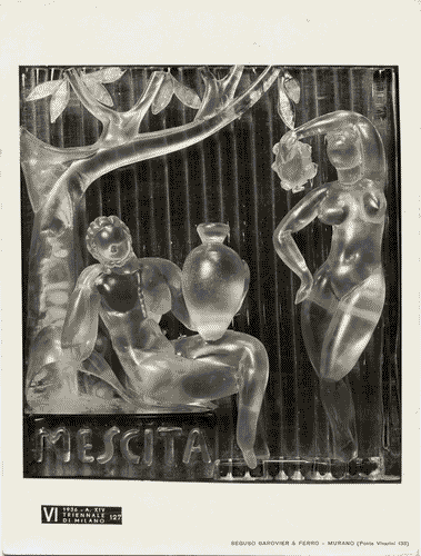 Image for VI Triennale - Galleria delle arti decorative e industriali - Pannello di piastrelle di vetro soffiato - Lo zodiaco