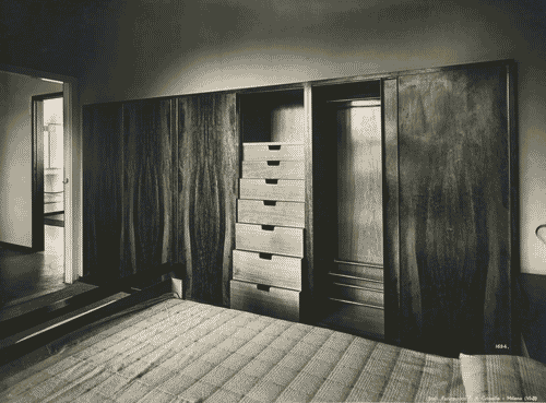 Image for V Triennale - Mostra dell'abitazione - Casa a struttura d'acciaio di Giuseppe Pagano, Franco Albini, Renato Camus, Giancarlo Palanti, Giuseppe Mazzoleni, Giulio Minoletti - Camera da letto matrimoniale