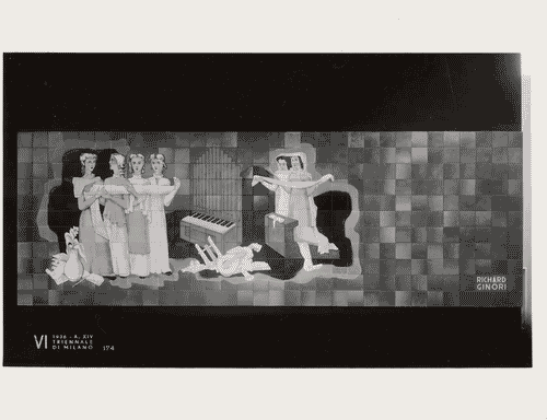 Image for VI Triennale - Galleria delle arti decorative e industriali - Pannello decorativo di piastrelle ceramiche opache