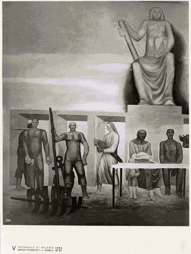 Image for V Triennale - Arti decorative e industriali - La Strada-Mostra d'ambienti moderni - Pittura murale "il Buongoverno" di Giulio Rosso