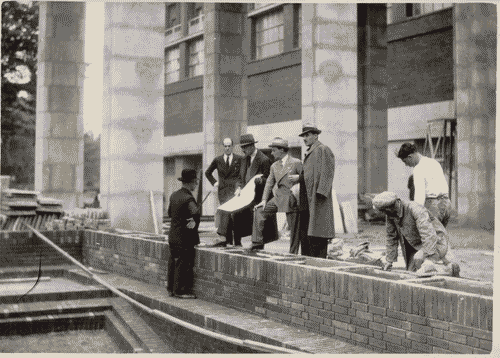 Image for Sopralluogo ai lavori di costruzione del Palazzo dell'Arte - Marcello Visconti di Modrone - Giulio Barella - Carlo Alberto Felice
