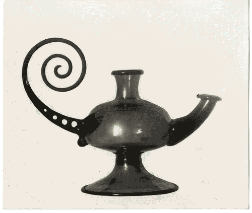 Image for Vetro soffiato della vetreria artistica Barovier di Murano con applicazioni in ferro battuto di Cardin Fontana