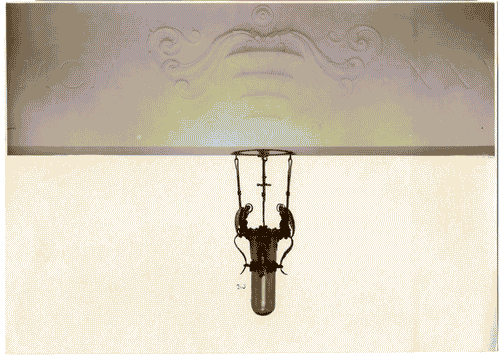 Image for II Biennale - Sezione lombarda - Esedra di accesso a una cappella funeraria - Lampada in ferro battuto di Carlo Rizzarda