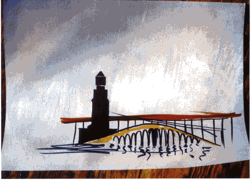 Image for XVII Triennale - Le città del mondo e il futuro delle metropoli - Oltre la città la metropoli - Arte (produzione artistica e comportamenti culturali) - Disegno del ponte apribile sulla Biscayne Bay di Miami di Daniel Buren