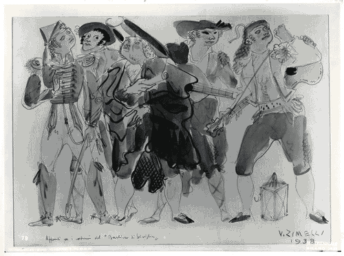 Image for IX Triennale - Scenografia cinematografica e teatrale - Parte II. Scenografia teatrale - Bozzetti per costumi