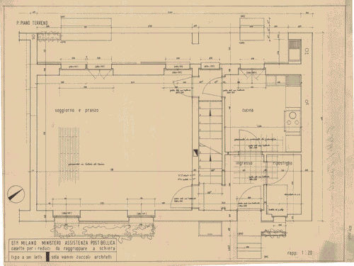 Image for Casette per reduci da raggruppare a schiera tipo a 6 letti. Piano terreno
