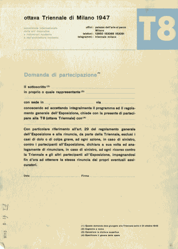 Image for Domanda di partecipazione (Mod. D19 - T8)