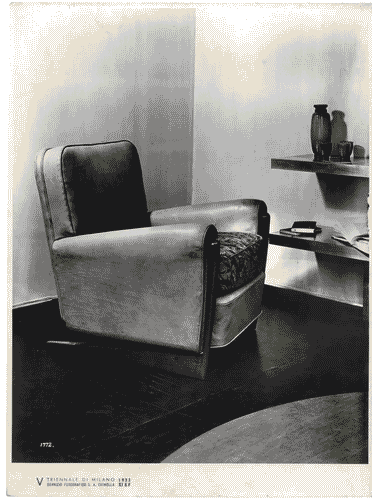 Image for V Triennale - Arti decorative e industriali - La Strada-Mostra d'ambienti moderni - Poltrona per lo studio di Paolo Buffa e Mario Quarti