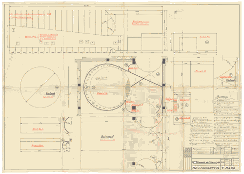 Image for Sezioni straniere. Svizzera. Area espositiva. Allestimento. Annotazioni manoscritte con elenco espositori