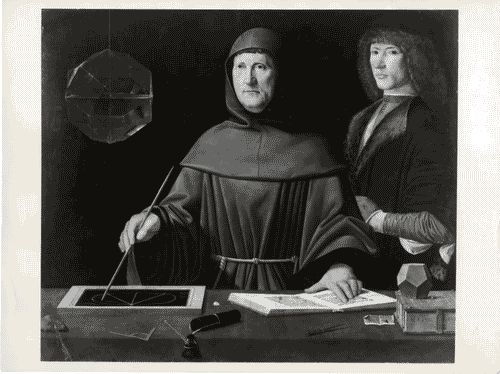 Image for IX Triennale - Studi sulle proporzioni - Ritratto del matematico Luca Pacioli, dipinto attribuito a Jacopo de' Barbari