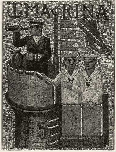 Image for VI Triennale - Mostra delle Scuole d'arte - Istituti e Scuole d'arte dello Stato - Mosaico "Marina", particolare del mosaico "Italia armata"