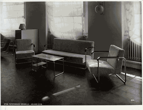 Image for V Triennale - Arti decorative e industriali - Cristalli-metalli-illuminazione - Salottino in di tubo cromato