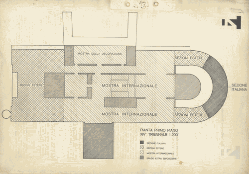 Image for Pieghevole con bando di concorso per la realizzazione della sezione italiana alla Quattordicesima Triennale