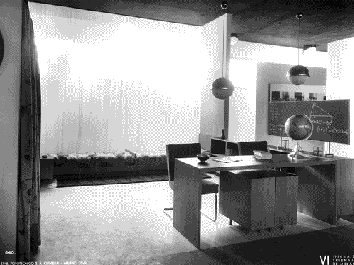 Image for VI Triennale - Padiglione nel parco Sempione. Mostra dell'abitazione - Alloggio n. 5: quattro elementi di alloggio per un professionista, con studio annesso - Camera da letto per due ragazzi