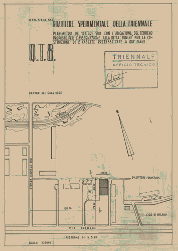 Image for Ubicazione del terreno proposto per assegnazione alla ditta "Tonini" per la costruzione di due casette prefabbricate a due piani. Settore sud