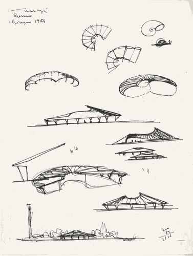 Image for X Triennale - Parco Sempione - Padiglione per soggiorno - Schizzi - Ico Parisi