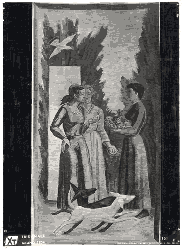 Image for X Triennale - Mostra internazionale delle scuole d'arte - Arazzo - disegno di Francesco Scaini realizzato dalla Scuola d'Arte di Cantù