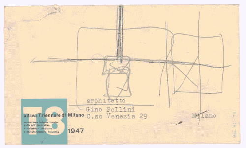 Image for Studio planimetrico del centro civico su una busta intestata dell'ottava Triennale- destinatario: architetto Gino Pollini, C.so Venezia 29, Milano (fronte e retro)