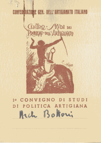 Image for Tessera dell'architetto Bottoni per il Primo Convegno di Studi dei problemi dell'artigianato