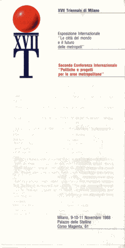 Image for Pieghevole delle Seconda Conferenza Internazionale "Politiche e progetti per le aree metropolitane", nell'ambito della Esposizione Internazionale "Le città del mondo e il futuro delle metropoli"