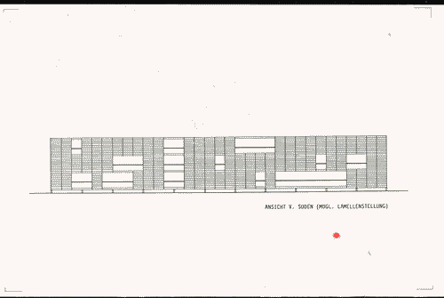 Image for XVIII Triennale - Partecipazioni internazionali - Austria. Transit XVIII - Disegno di facciata di edificio con aperture flessibili