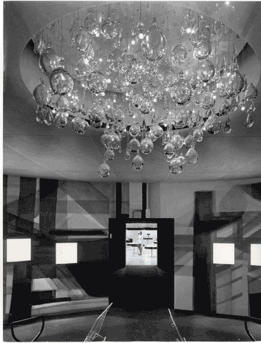Image for XIII Triennale - Sezione dell'Austria - Sala rotonda - Fritz Goffitzer - Lampadario a gocce di vetro soffiato.