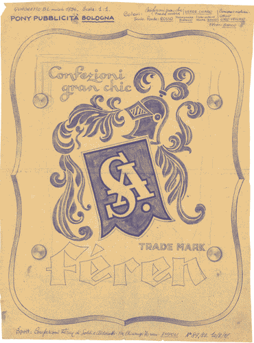 Image for Bozzetto per insegna pubblicitaria "Confezioni gran chic Féren"