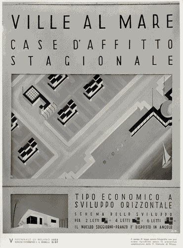 Image for V Triennale - Mostra internazionale di architettura moderna - I° galleria dell'Italia - Progetti di edifici tipici - Case di abitazione - Villa al mare-case d'affitto stagionale di Domenico Filippone