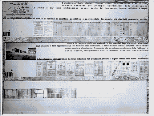 Image for VIII Triennale - Unificazione, modulazione e industrializzazione nell'edilizia - Unificazione e modulazione - Pannello espositivo