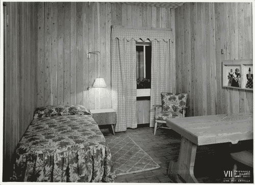 Image for VII Triennale - Mostra dell'arredamento alberghiero - Ambiente n. 8: Camera d'albergo in montagna di Franco Buzzi