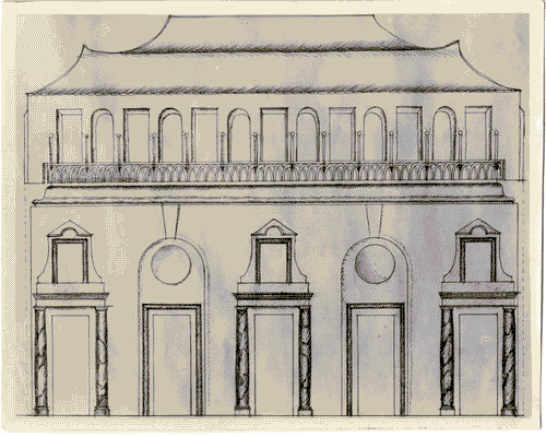 Image for IV Triennale - Salone del marmo - Disegno di una parete, progetto di Giovanni Muzio