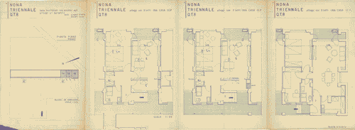 Image for Casa multipiani con accesso agli alloggi dal ballatoio. Primo piano. Alloggi indicati con n. 14-15-16 (alloggi con due letti INA CASA ICP/alloggi con 3 letti INA CASA ICP). Arredamento