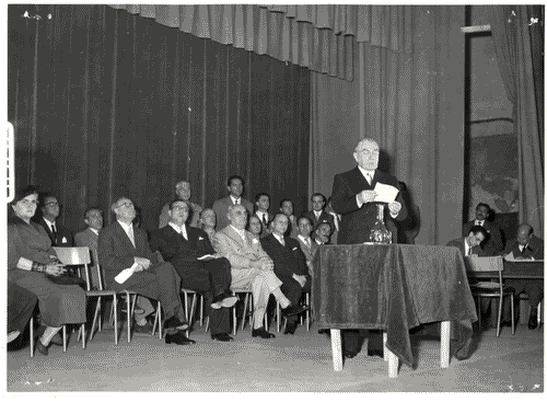 Image for X Triennale - Inaugurazione della X Triennale - Teatro dell'Arte - Virgilio Ferrari - Giuseppe Saragat - Ivan Matteo Lombardo