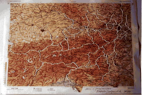 Image for XVIII Triennale - Partecipazioni internazionali - Austria. Transit XVIII -Corridoio flora-fauna, carta fisica dell'Austria