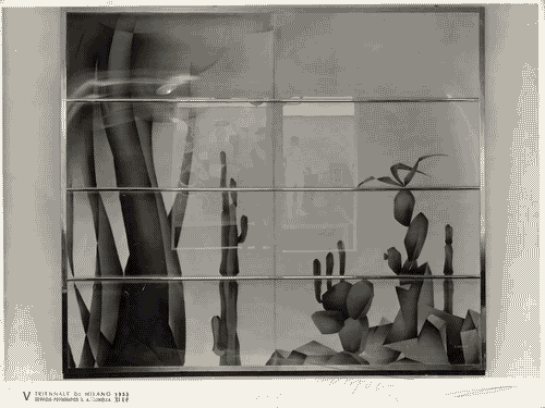 Image for V Triennale - Arti decorative e industriali - La Strada-Mostra d'ambienti moderni - Vetrata decorata della stanza da soggiorno di Adalberto Langer