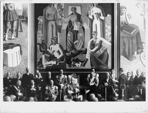 Image for V Triennale - Inaugurazione - Re d'Italia, Vittorio Emanuele III di Savoia- Marcello Visconti di Modrone - Luigi Federzoni - Adalberto di Savoia-Genova, Duca di Bergamo