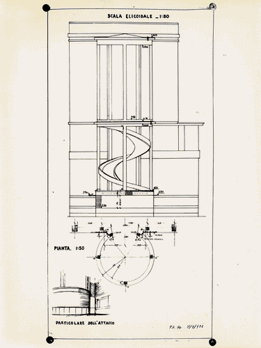 Image for Palazzo dell'Arte - Disegni di progetto - Particolare costruttivo della scala elicoidale