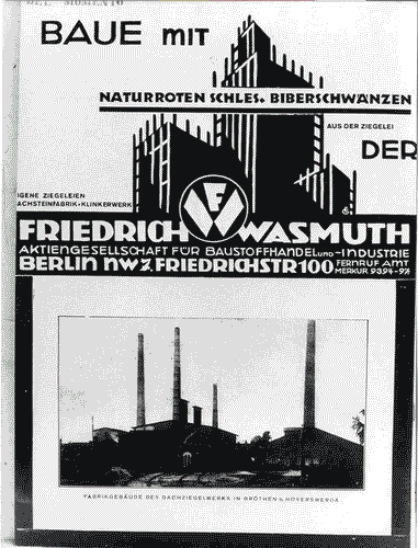 Image for XVI Triennale - Primo ciclo - Il progetto di architettura - Politica della casa e poetiche architettoniche. Spazio di lavoro e nuovi modi di produrre - Pubblicità dell'Industria edilizia Wasmuth Baustoffe