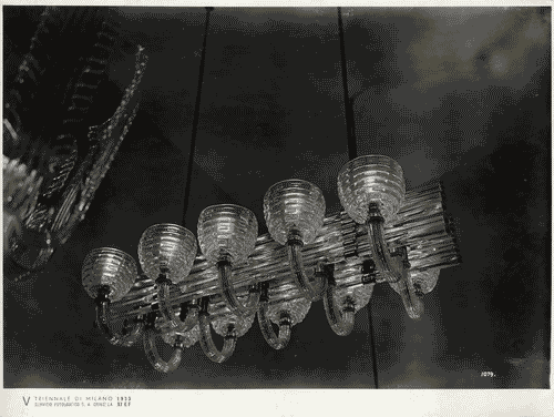 Image for V Triennale - Arti decorative e industriali - Cristalli-metalli-illuminazione - Lampadario di cristallo Venini
