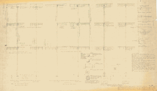 Image for Architettura ospedaliera. Lovell Health House, LA. Dettaglio struttura esterna. Annotazioni manoscritte