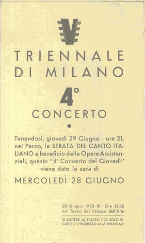 Image for Pieghevole del "quarto Concerto del Giovedì", con logo di Mario Sironi
