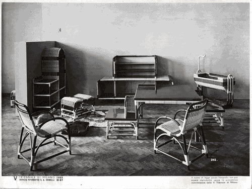 Image for V Triennale - Arti decorative e industriali - Sala dell'E.N.A.P.I. - Mobili di vimini-paglia-raphia - Salottino per bambini in midollo e malacca