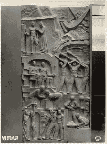 Image for VI Triennale - Galleria delle arti decorative e industriali - Bassorilievo"gli artigiani del vetro" di Napoleone Martinuzzi