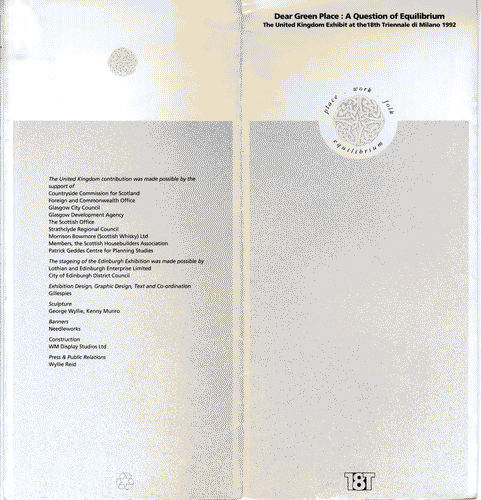 Image for Pieghevole "Dear Green Place: a question of equilibrium" - The United Kingdom Exhibit at the 18th Triennale di Milano 1992