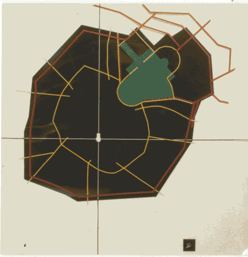 Image for XIX Triennale - Mostra introduttiva esterna - La Triennale nella città - Piano di valorizzazione del parco Sempione e dei suoi monumenti - Il parco Sempione di Vittoriano Viganò - Planimetria del centro di Milano dai Bastioni