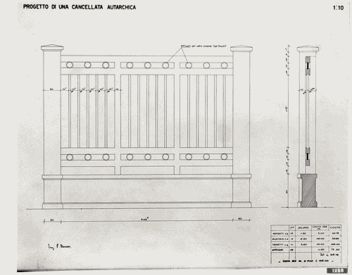 Image for VII Triennale - Mostra dell'architettura - Sezione 6°. L'autarchia nella costruzione - Progetto per il concorso per la sostituzione delle cancellate di ferro