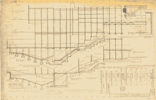 Image for Architettura ospedaliera. Lovell Health House, LA. Lato nord e piano piscina. Annotazioni manoscritte