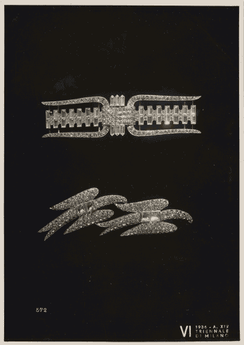 Image for VI Triennale - Sezione dell'E.N.A.P.I. - Gioielli - Fibbia e spilla in pietre chimiche