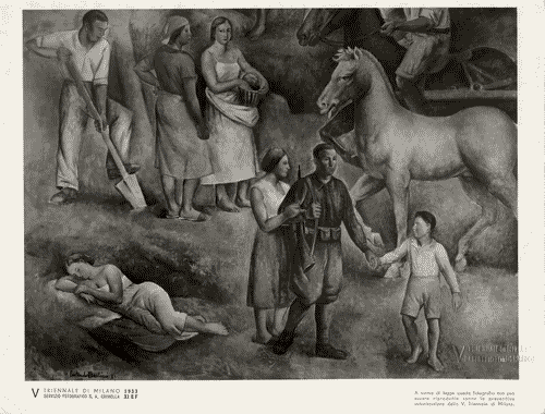 Image for V Triennale - Pittura murale e scultura decorativa - Galleria delle pitture - Pittura murale "giovinezza rurale" di Contardo Barbieri